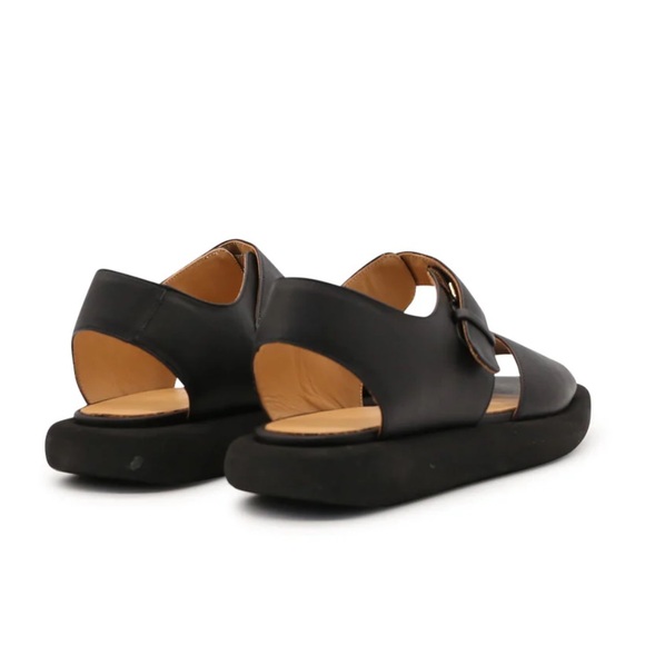 Paloma Barcelo Jari Flat sandals in black nappa leather - Picture 2 of 13
